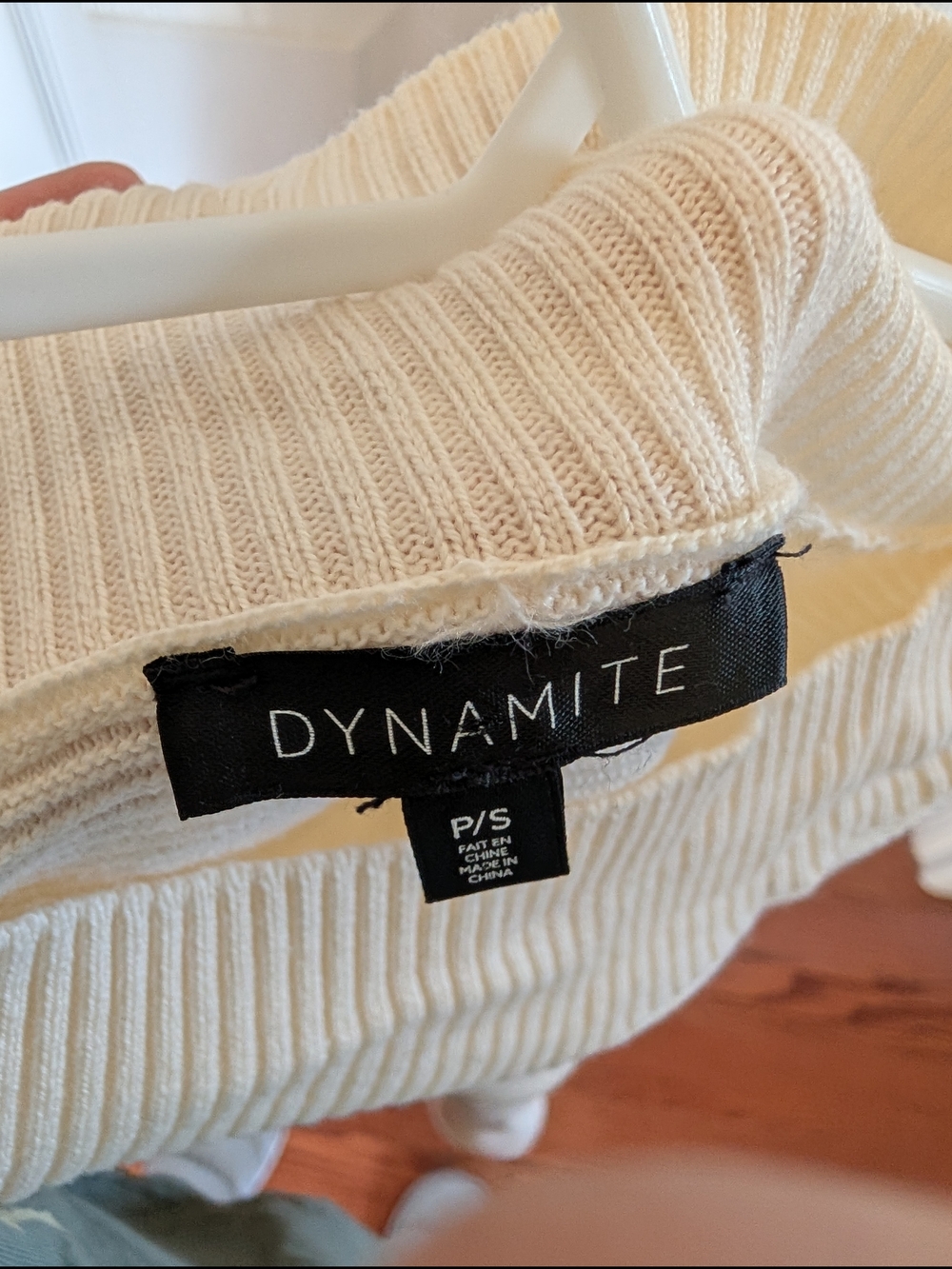 Dynamite Cream Ribbed Knit Top - Picture 2 of 3